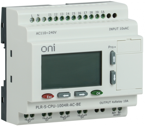 PLR-S-CPU-1004R-AC-BE (арт.): IEK ONI Логическое реле PLR-S. CPU1004(R) 220В AC с экраном