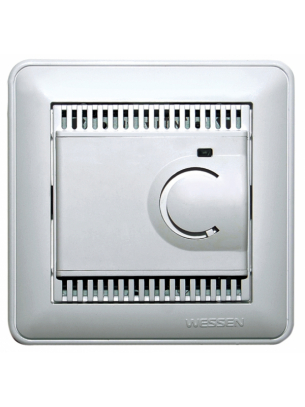 TES-151-48 (арт.): Systeme Electric Wessen 59 Шампань Регулятор теплого пола с датчиком +5 до +50°C, 10А (в сборе, с рамкой)