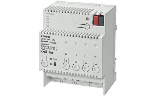 N 567/01 (арт.): Выключатель НАГРУЗКИ N 567/1, 4Х230V AC 8A, ДЛЯ УСТАНОВКИ НА DIN-РЕЙКУ, 4 ТЕ