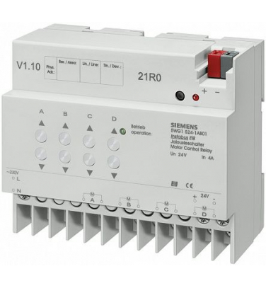 N 524/01 (арт.): МОДУЛЬ УПРАВЛЕНИЯ ЖАЛЮЗИ N 524, 4Х6…24V 1A, ДЛЯ УСТАНОВКИ НА DIN-РЕЙКУ, 4 ТЕ