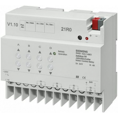 N 524/01 (арт.): МОДУЛЬ УПРАВЛЕНИЯ ЖАЛЮЗИ N 524, 4Х6…24V 1A, ДЛЯ УСТАНОВКИ НА DIN-РЕЙКУ, 4 ТЕ
