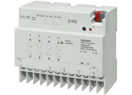 N 524/01 (арт.): МОДУЛЬ УПРАВЛЕНИЯ ЖАЛЮЗИ N 524, 4Х6…24V 1A, ДЛЯ УСТАНОВКИ НА DIN-РЕЙКУ, 4 ТЕ