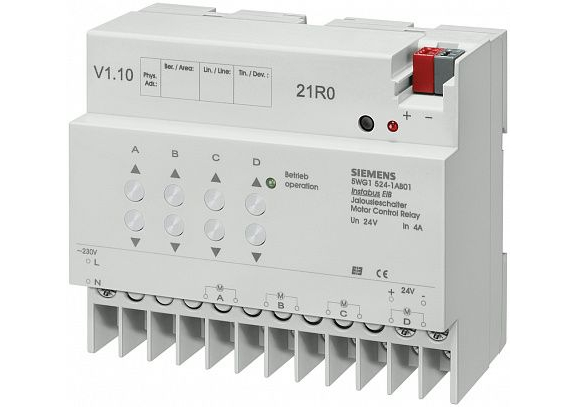 N 524/01 (арт.): МОДУЛЬ УПРАВЛЕНИЯ ЖАЛЮЗИ N 524, 4Х6…24V 1A, ДЛЯ УСТАНОВКИ НА DIN-РЕЙКУ, 4 ТЕ