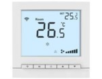 RT302FS3CLW (арт.): Термостат комнатный цифровой, H/C/V, для 2тр 3ск/C FCU, 2-поз/3-поз, ЖК экран подсв/син ~220В BS
