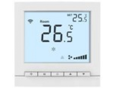 RT30FRSDW (арт.): Термостат комнатный цифровой, H/C, для 2тр 3ск FCU, ЖК экран с подсв, c/fan, WiFi, ~220В