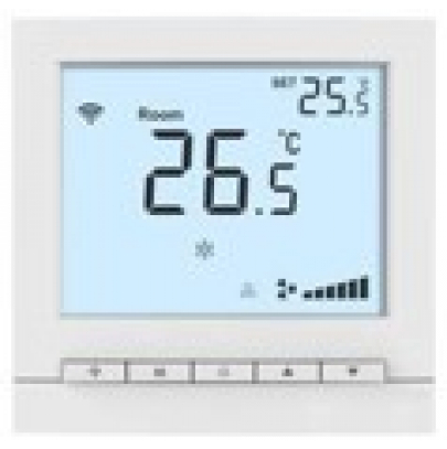 RT302FS3DMLW (арт.): Термостат комнатный цифровой, H/C/V, для 2тр 3ск FCU, 2-поз/3-поз, ЖК экран с подсв, S2 Modbus, ~220В BS