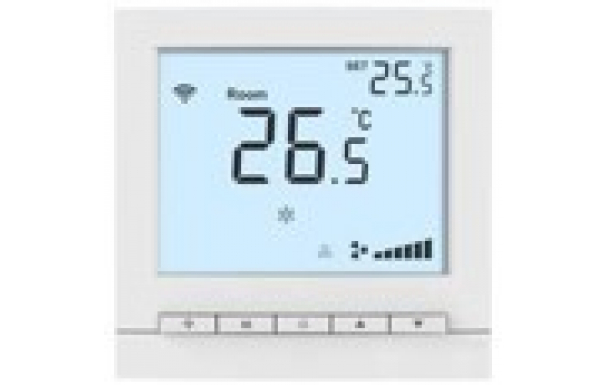 RT302FS3DMLW (арт.): Термостат комнатный цифровой, H/C/V, для 2тр 3ск FCU, 2-поз/3-поз, ЖК экран с подсв, S2 Modbus, ~220В BS