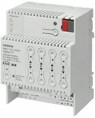 N 523/02 (арт.): МОДУЛЬ УПРАВЛЕНИЯ ЖАЛЮЗИ N 523/02(арт.), 4Х230V 6A, ДЛЯ УСТАНОВКИ НА DIN-РЕЙКУ, 4 ТЕ
